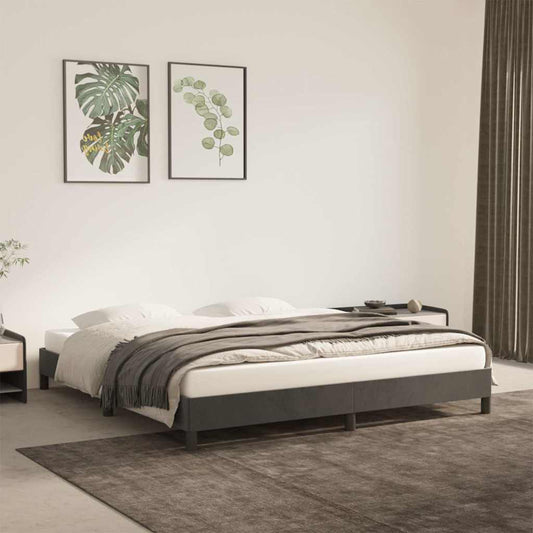 Bed Frame without Mattress Dark Grey Super King Velvet