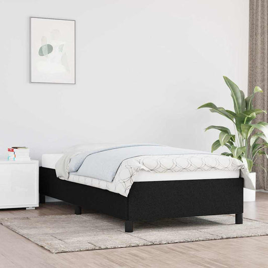Bed Frame without Mattress Black 90x190 cm Single Single Fabric