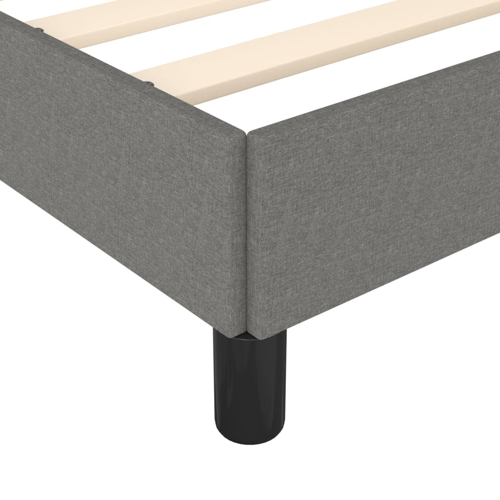 Bed Frame without Mattress Dark Grey 135x190 cm Double Double Fabric
