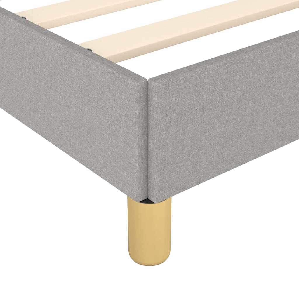 Bed Frame without Mattress Light Grey 135x190 cm Double Double Fabric