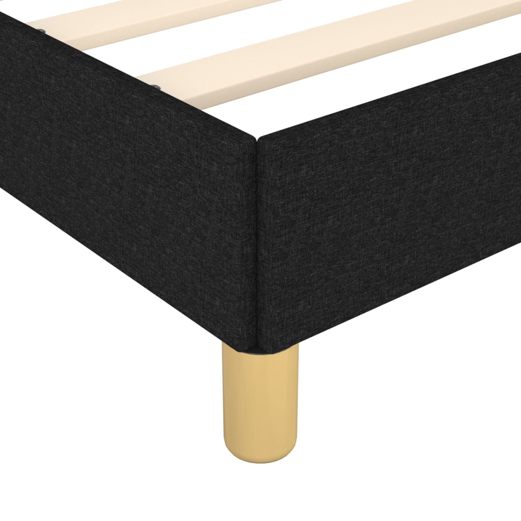 Bed Frame without Mattress Black 135x190 cm Double Double Fabric