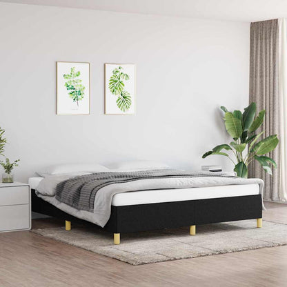 Bed Frame without Mattress Black 180x200 cm Super King Super King Fabric