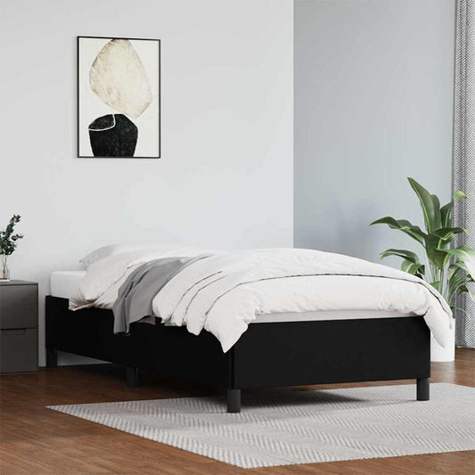 Bed Frame without Mattress Black 90x190 cm Single Single Faux Leather