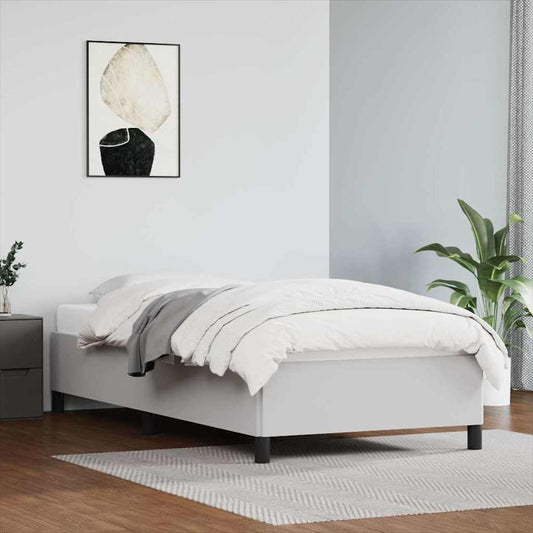 Bed Frame without Mattress White 90x190 cm Single Single Faux Leather