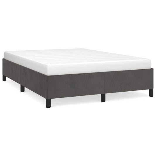 Bed Frame without Mattress Dark Grey 135x190 cm Double Double Velvet