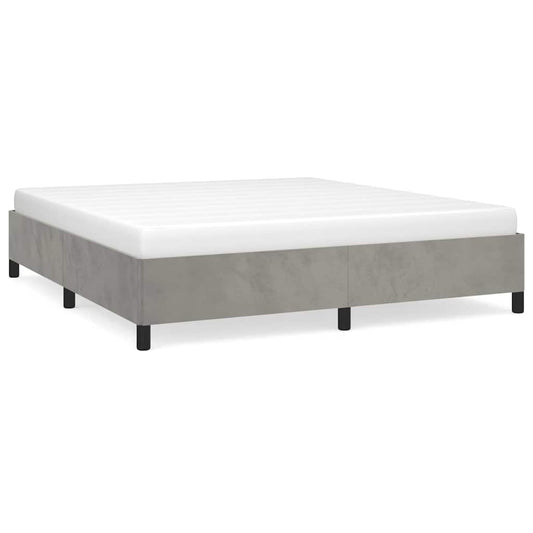 Bed Frame without Mattress Light Grey Super King Velvet