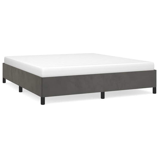 Bed Frame without Mattress Dark Grey Super King Velvet