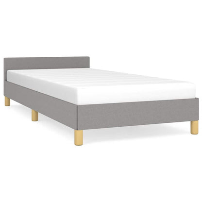 Bed Frame without Mattress Light Grey 90x190cm Single Fabric