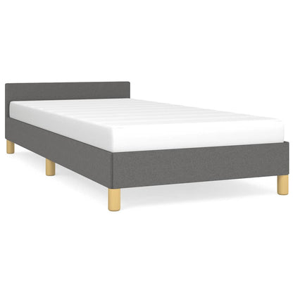 Bed Frame without Mattress Dark Grey 90x190cm Single Fabric