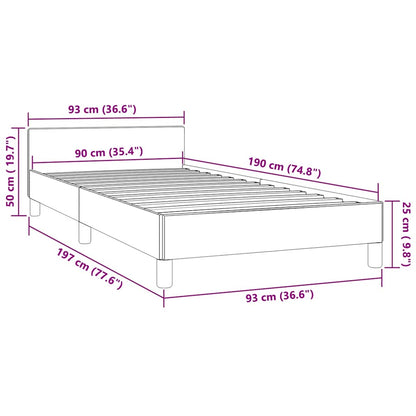 Bed Frame without Mattress Dark Grey 90x190cm Single Fabric