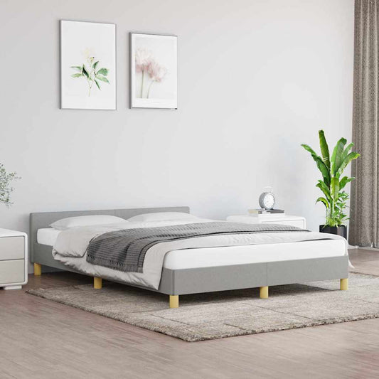 Bed Frame without Mattress Light Grey 180x200cm Super King Fabric