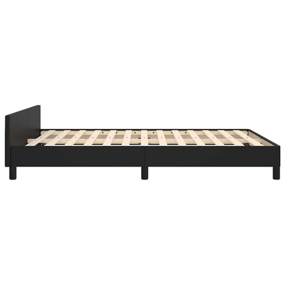 Bed Frame without Mattress Black 135x190cm Double Faux Leather