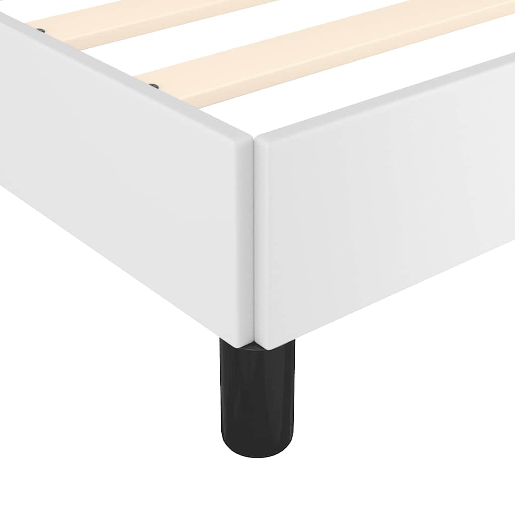 Bed Frame without Mattress White 135x190cm Double Faux Leather