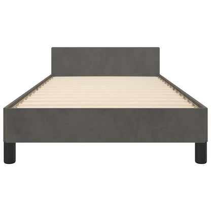 Bed Frame without Mattress Dark Grey 90x190cm Single Velvet