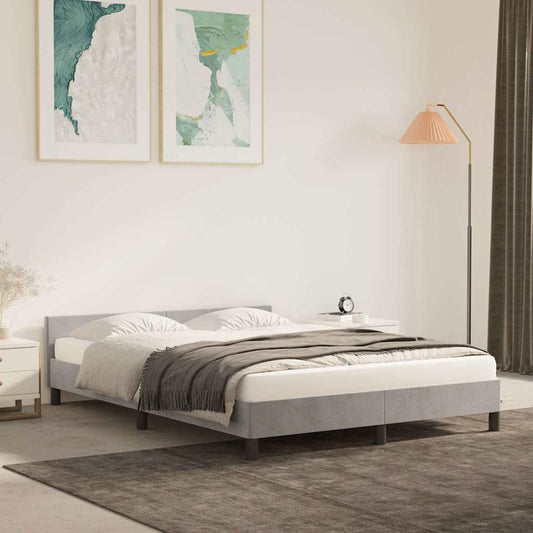 Bed Frame without Mattress Light Grey 180x200cm Super King Velvet