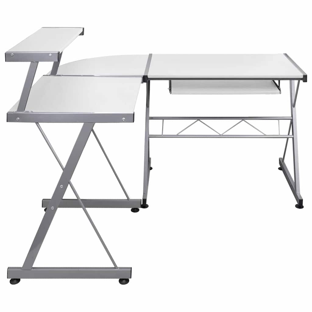 Corner Computer Desk White 132x112x99 cm Engineered Wood