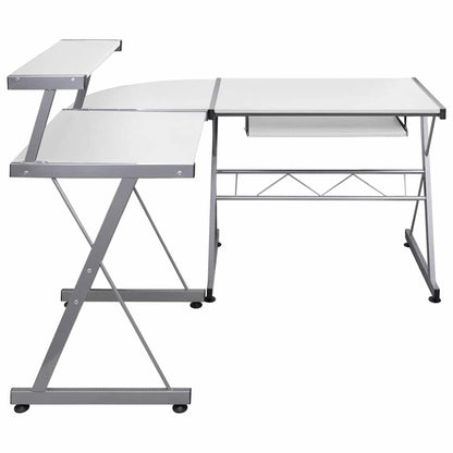 Corner Computer Desk White 132x112x99 cm Engineered Wood