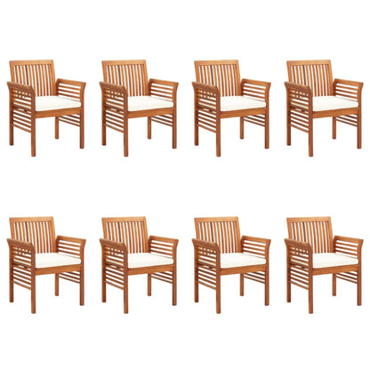 Patio Dining Chairs with Cushions 8 pcs Solid Wood Acacia