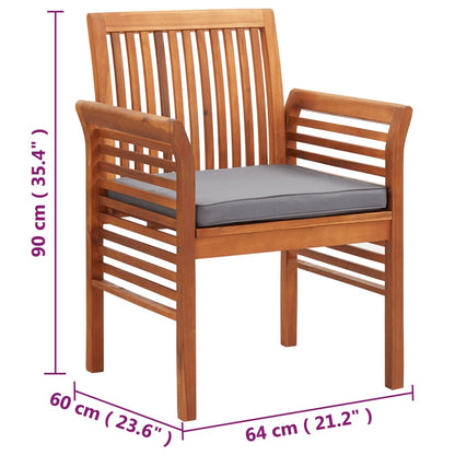Patio Dining Chairs with Cushions 4 pcs Solid Wood Acacia
