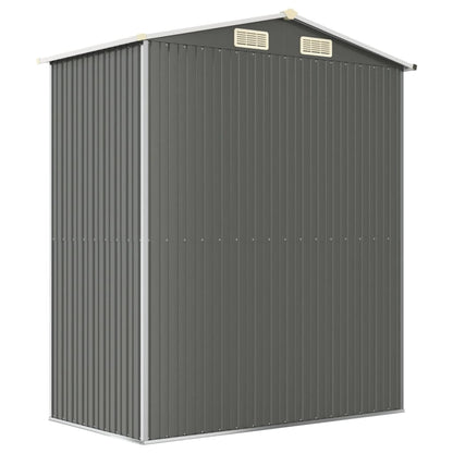 Garden Shed Light Grey 192x108x223 cm Galvanised Steel