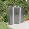 Garden Shed Light Grey 192x108x223 cm Galvanised Steel