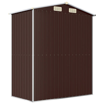 Garden Shed Dark Brown 192x108x223 cm Galvanised Steel