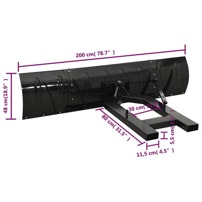 Snow Plough for Forklift 200x48 cm Black