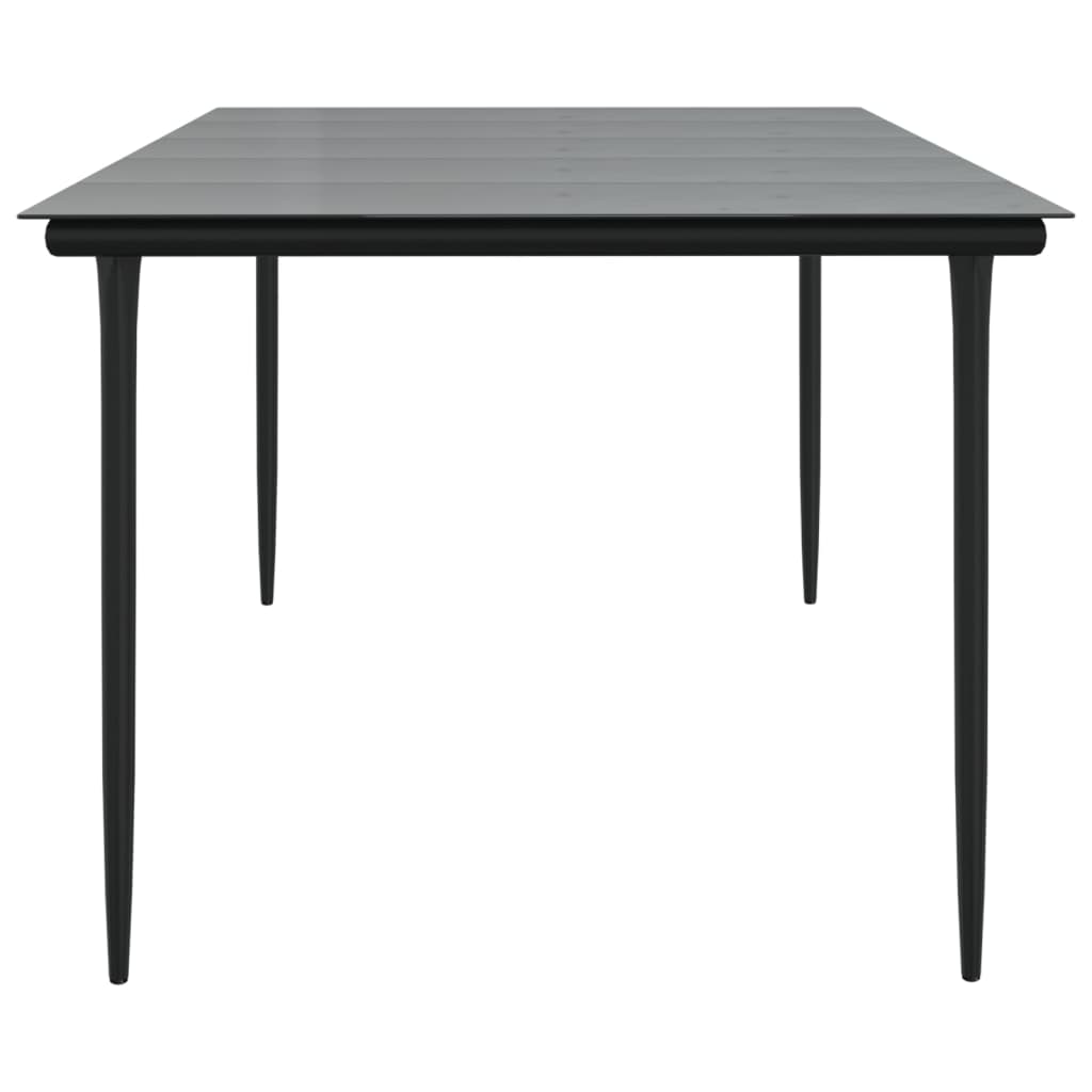 vidaXL Dining Table Black Powder-coated steel Large Durable