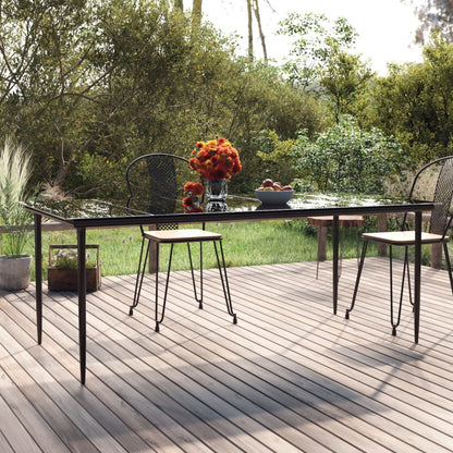vidaXL Dining Table Black Powder-coated steel Large Durable