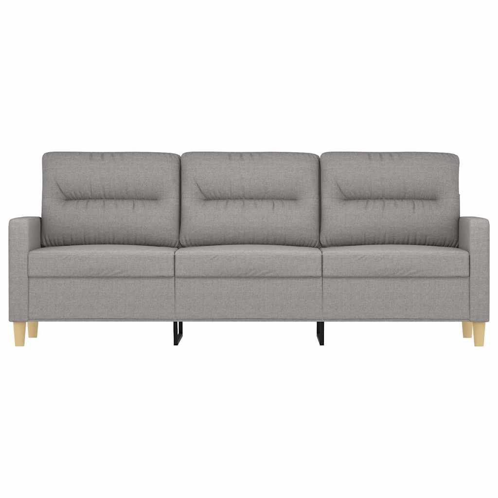 3-Seater Sofa Light Grey 180 cm Fabric