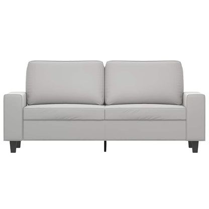 2-Seater Sofa Light Grey 140 cm Microfibre Fabric