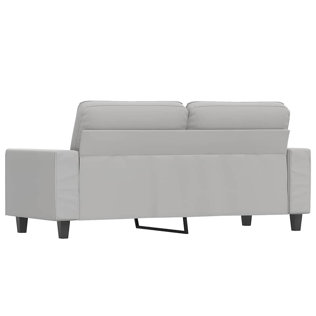 2-Seater Sofa Light Grey 140 cm Microfibre Fabric