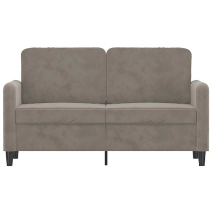2-seater Sofa Light grey Velvet (100% polyester), metal, plywood