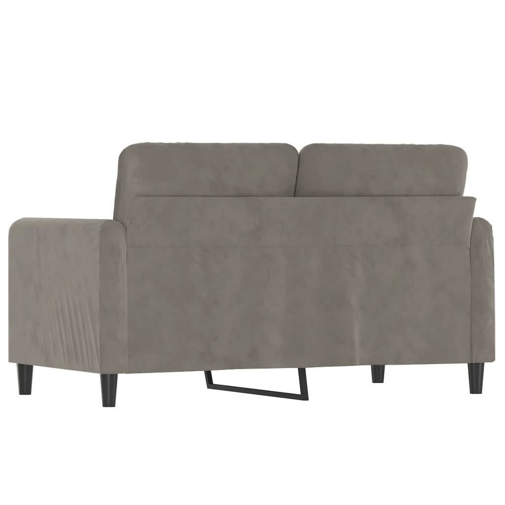2-seater Sofa Light grey Velvet (100% polyester), metal, plywood