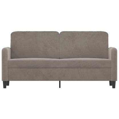 2-seater Sofa Light Gray Velvet (100% polyester), Metal, Plywood