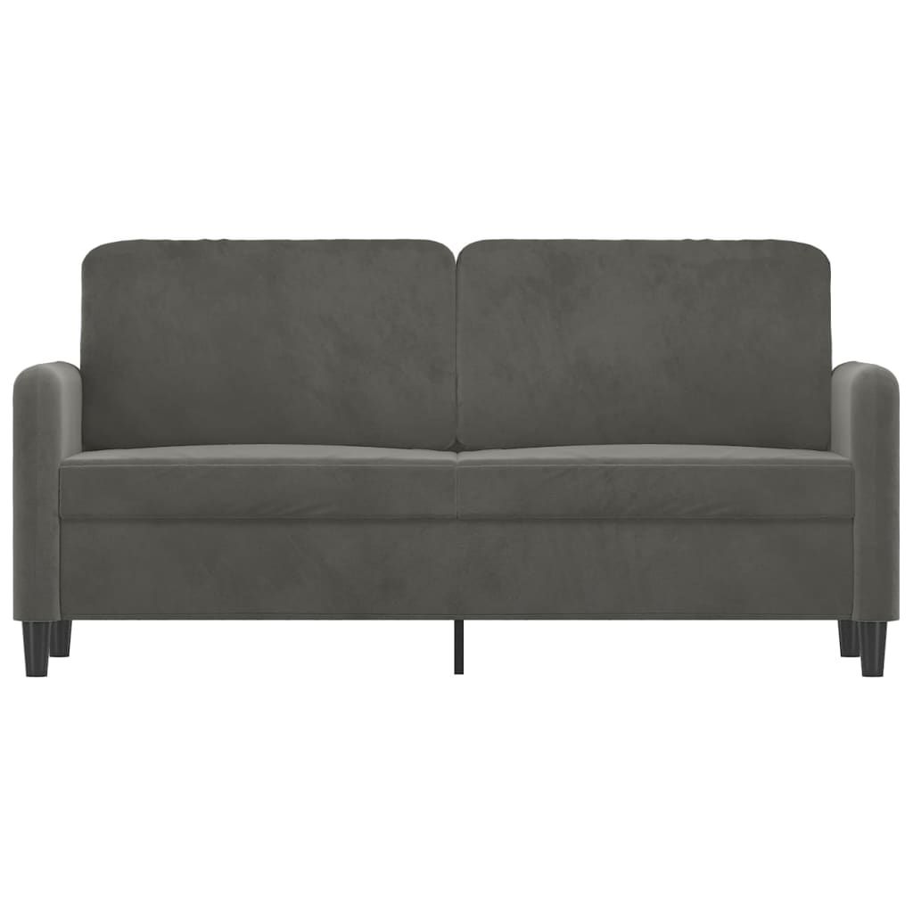 2-seater Sofa Dark Grey Velvet (100% polyester), metal, plywood