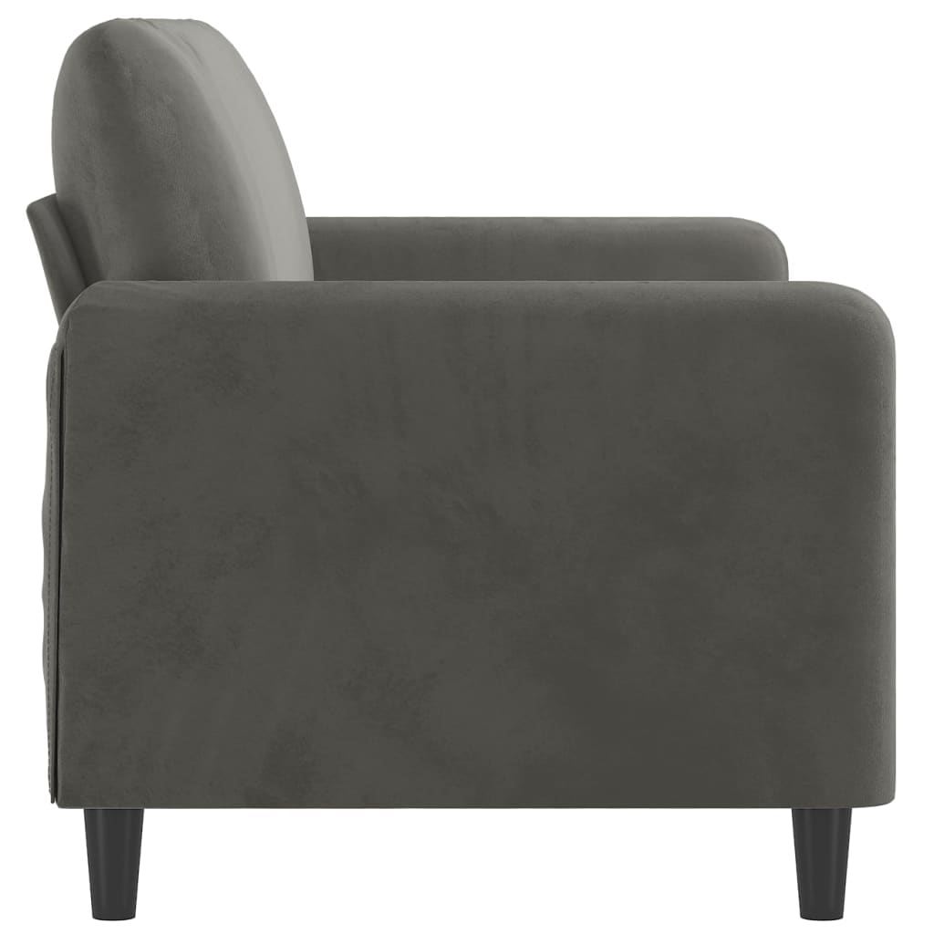2-seater Sofa Dark Grey Velvet (100% polyester), metal, plywood