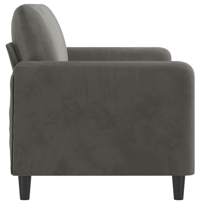 2-seater Sofa Dark Grey Velvet (100% polyester), metal, plywood