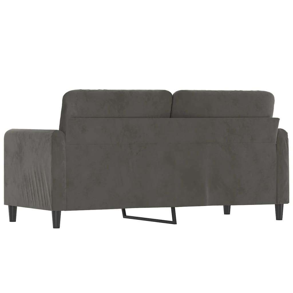 2-seater Sofa Dark Grey Velvet (100% polyester), metal, plywood