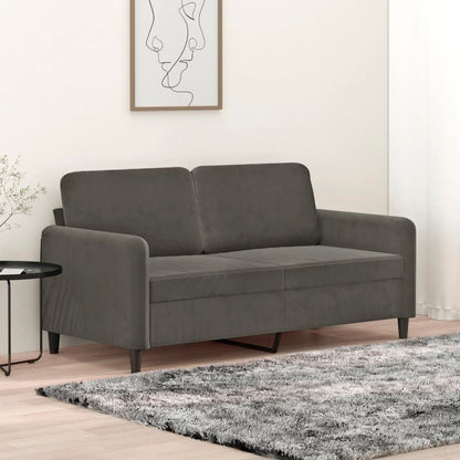 2-seater Sofa Dark Grey Velvet (100% polyester), metal, plywood