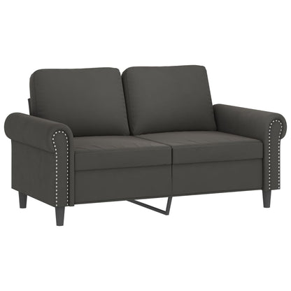 2-seater Sofa Dark Grey Velvet (100% polyester), metal, plywood