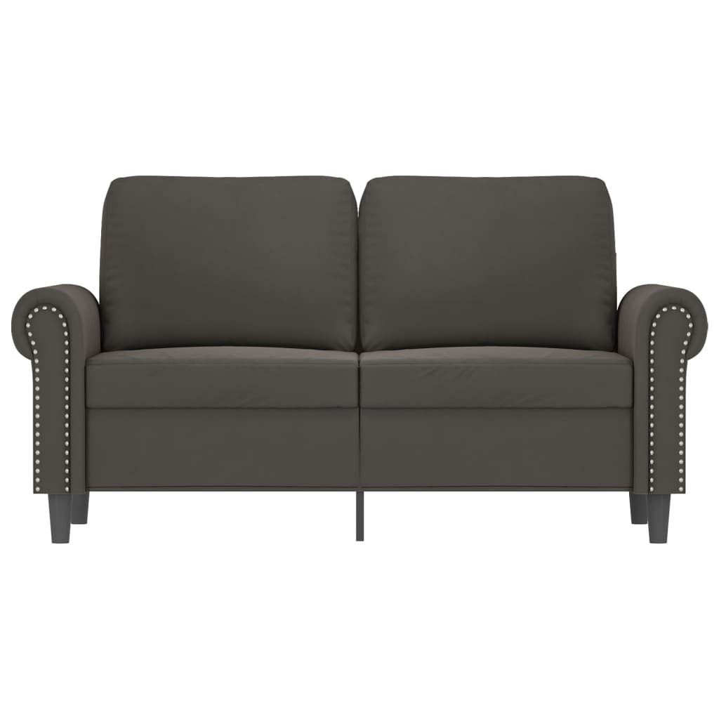 2-seater Sofa Dark Grey Velvet (100% polyester), metal, plywood