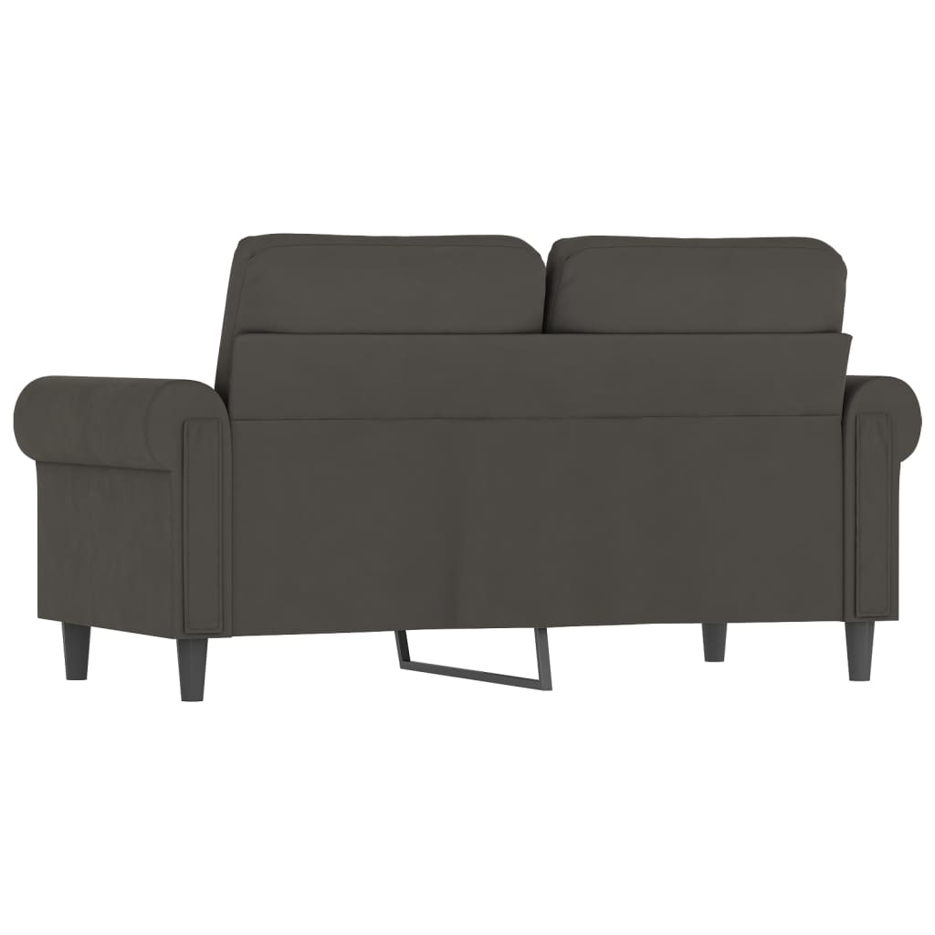 2-seater Sofa Dark Grey Velvet (100% polyester), metal, plywood