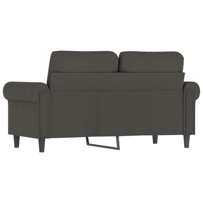 2-seater Sofa Dark Grey Velvet (100% polyester), metal, plywood