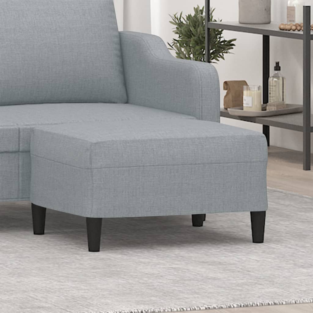 Footstool Light Gray 27.6"x21.7"x16.1" Fabric