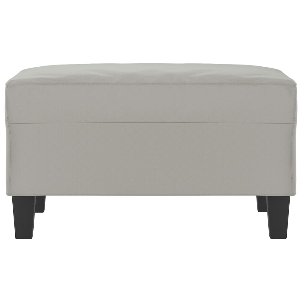 Footstool Light Gray 27.6"x21.7"x16.1" Microfiber Fabric