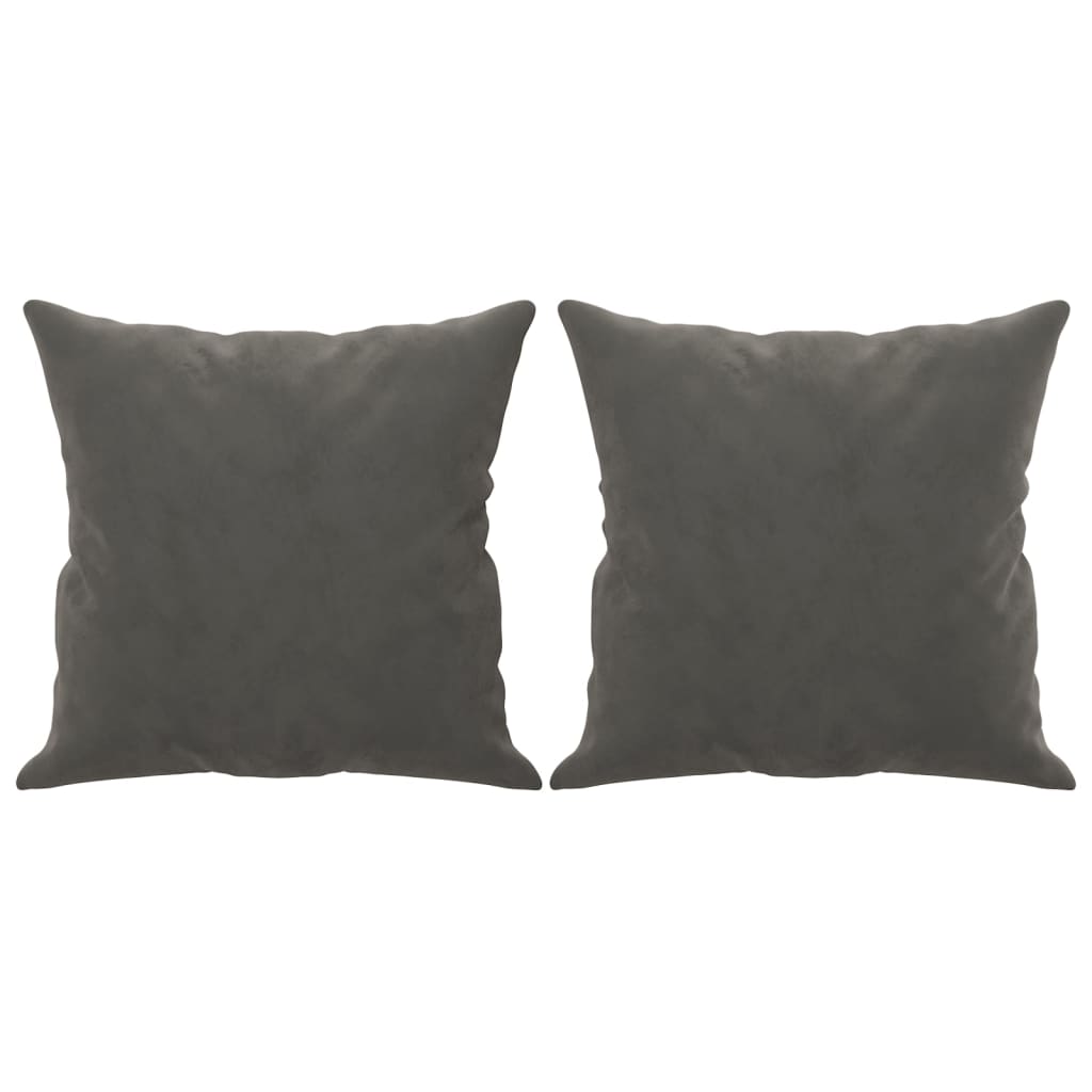 Throw Pillows 2 pcs Dark Gray 15.7"x15.7" Velvet