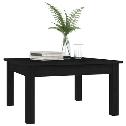 Coffee Table Black 55x55x30 cm Solid Wood Pine