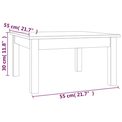 Coffee Table Black 55x55x30 cm Solid Wood Pine