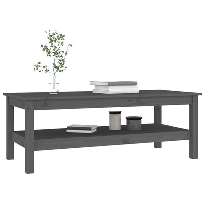 Coffee Table Grey 110x50x40 cm Solid Wood Pine